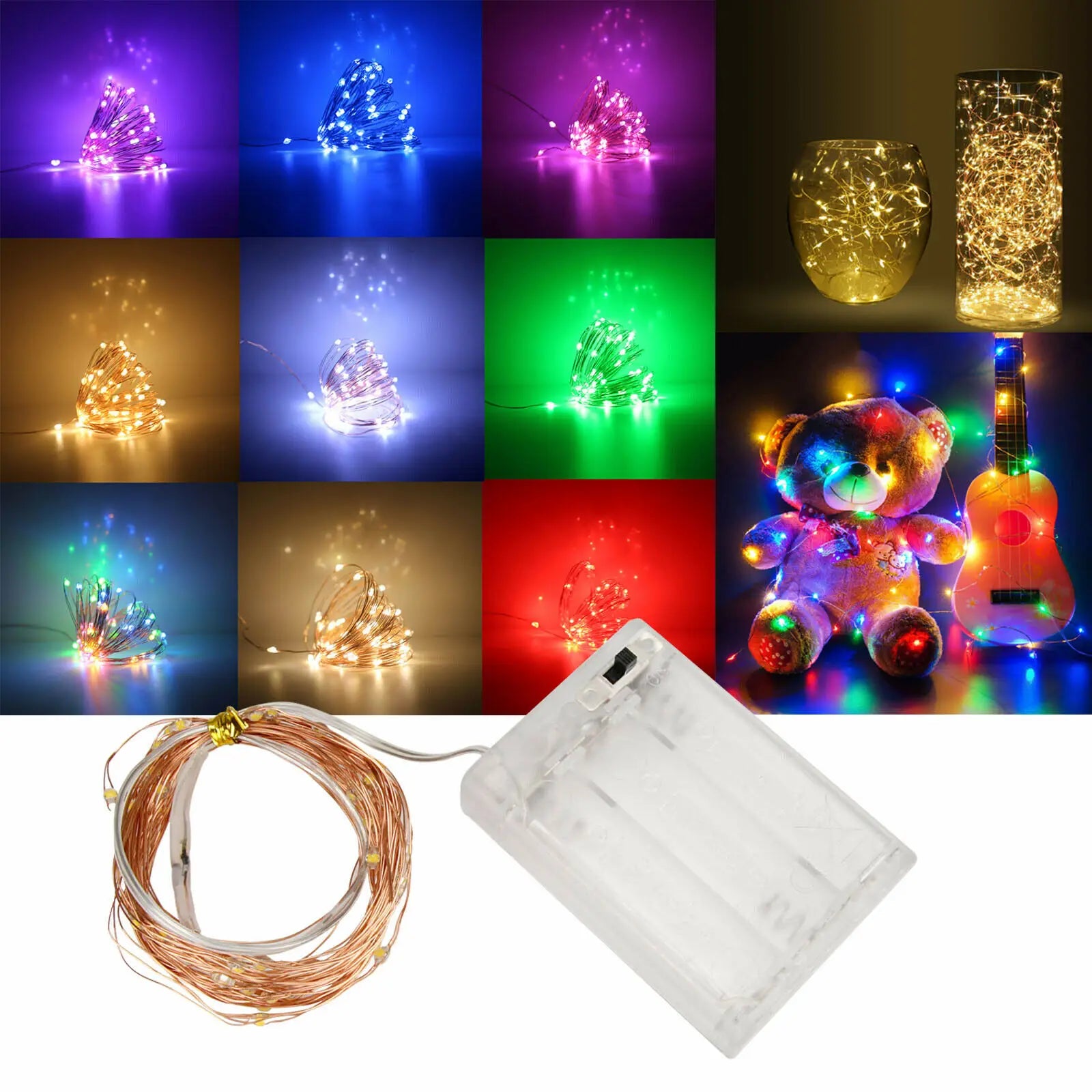 1M-10M LED String Fairy Lights Copper Wire Battery Powered Home Xmas Party DIY Decor