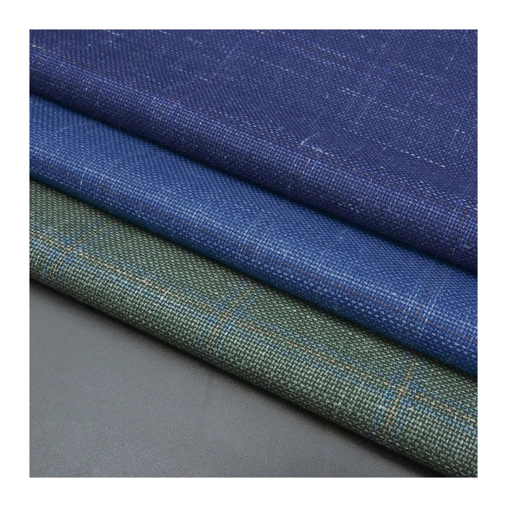Classic STOCK Organic Worsted Merino Wool Fabric Italian Suiting Wool Blend for Men's Suits Yarn Dyed Pattern Jacket