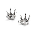 Inlaid Gemstone Bottom 316 Stainless Steel Colorfast Pendant Hypoallergenic Six-claw Zircon Base Tray Charm With Hanging Ring