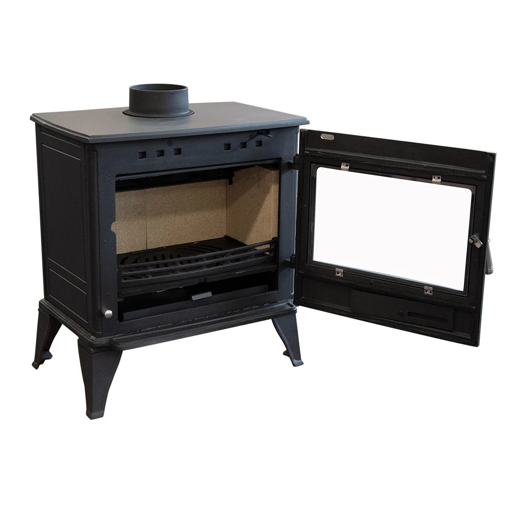 Personalized Custom Cast Iron Fireplace Wood Burning Stove Matt Black 10Kw Traditional Indoor Bestfire CRB10