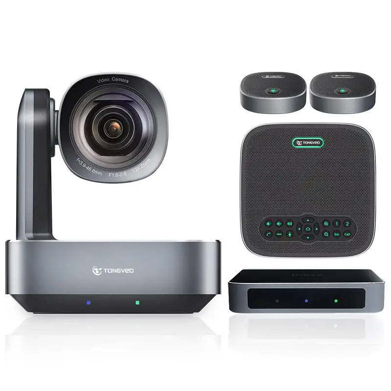UHD 4K Audiovisual Conference System-12X Zoom HD-MI Camera Wireless BT Speakerphone 2 Expansion Mics