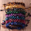 Handmade Natural Stone 6mm Tiger's Eye Beaded Braided Bracelets Boho Macrame Bracelet Yoga Friendship Lover Jewelry Dropshipping