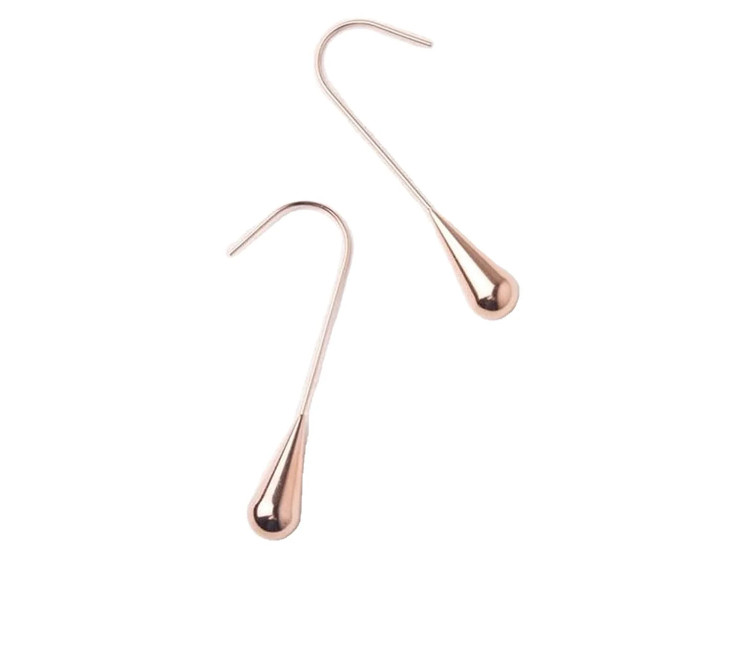 2025 Rose Gold Stainless Steel WaterDrop Earrings for Women Fashion Teardrop Pendant Dangle Earrings Simple Elegant Jewelry Gift