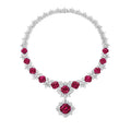 Luxury Ruby Sapphire Emerald Pendant Cubic Zirconia Paved Tennis Chocker Necklace 925 Silver Fine Jewelry Necklace