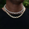 Miss Jewelry 14K Gold Plated Hiphop Link Chain CZ Diamond and Zircon Man's Necklace for Wedding Engagement Party or Gift