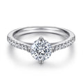 Elegant Jewelry Manufacturer Sterling Silver 925 Round Brilliant Cut Rhodium Plated Cubic Zirconia Engagement Ring Wholesale