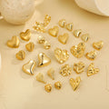 NIMAI Stainless Steel Heart Earrings 18K GOLD Color Waterproof Hypoallergenic Fashion Statement Jewelry