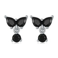 2023 New 925 Sterling Silver Stud Earrings Women's Jewelry Earrings Luxury Design Black Zircon Bow Stud Earrings
