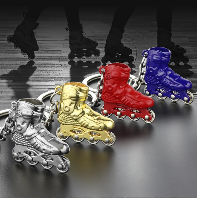 Fashion Roller Cheap 3d Ice Skates Shoes Key Chain Shape Cute Mini Zinc Alloy Keychains New Simulation Skates Keychains