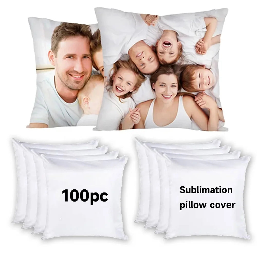 Hot Sale 40*40CM Sublimation Pillowcase Heat Transfer Printing Pillow Covers Diy Sublimation Blank Pillow Cushion 100PCS