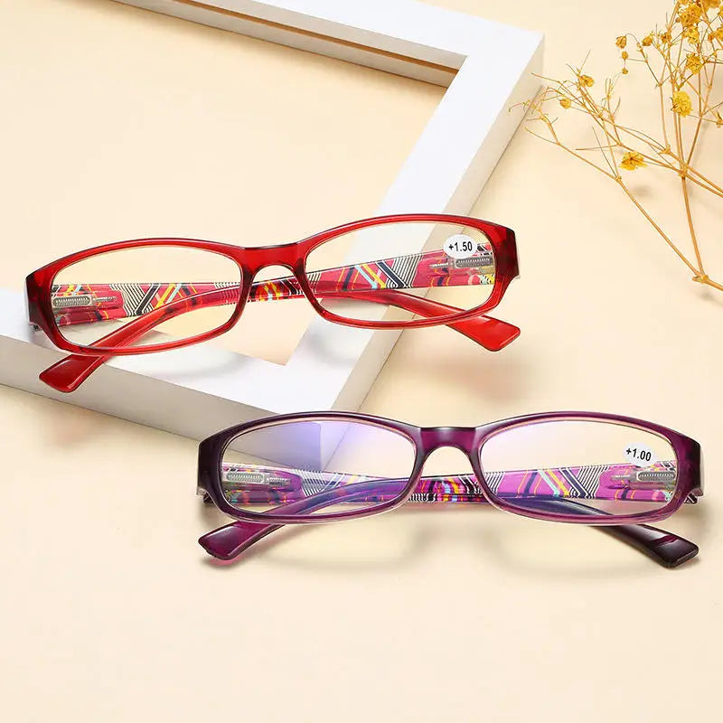 Spring Leg Anti-blue Light Reading Glasses Women Long-Sighted Glasses Comfortable Coating Frame Ladies Reading Glasses