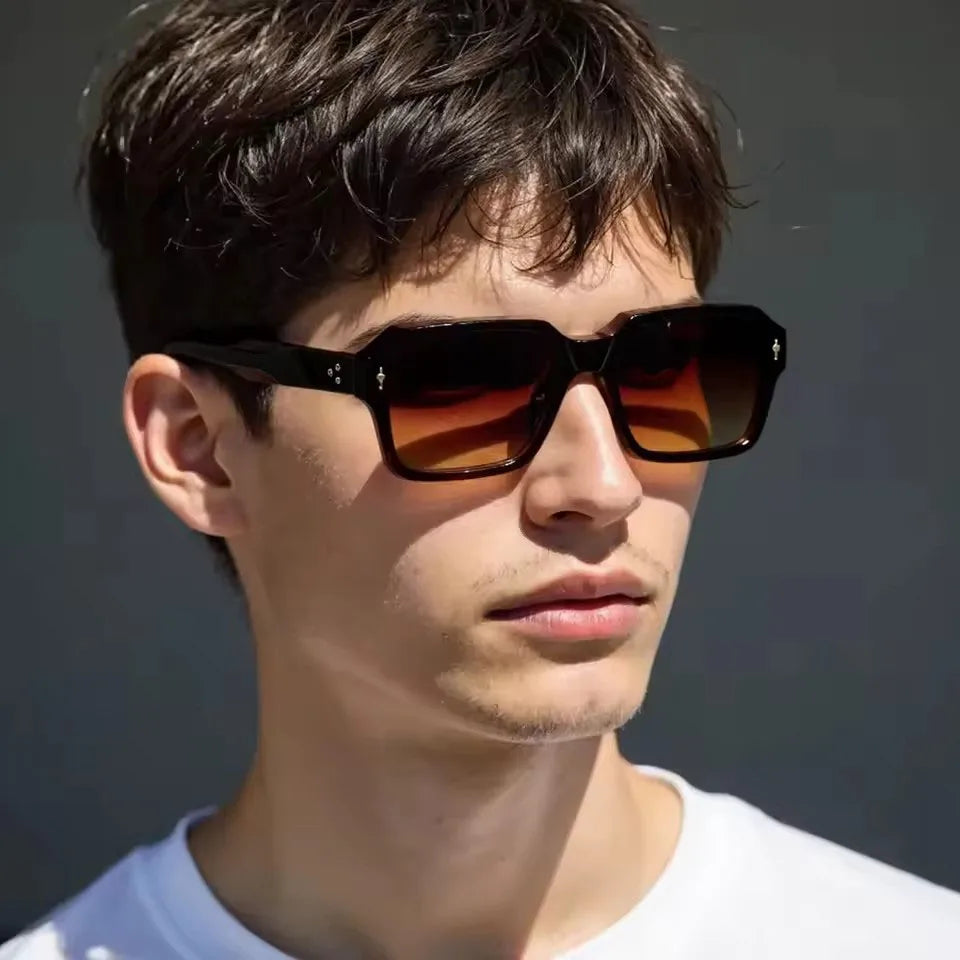 European and American Trend Rice Nails Sun Protection Fashion Street Photos Optical Gradient Sunglass Lenses Gradient