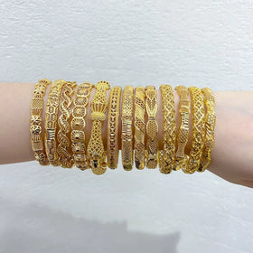 Women Jewelry Bracelet Gold Bangles 24k for Plated Bracelets Wholesale Women Gold-plated Brass Gold Bangles