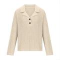 Women High Neck Solid Color Knit Pullover Sweater