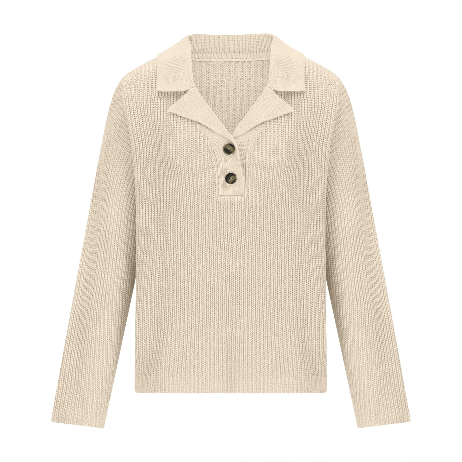 Women High Neck Solid Color Knit Pullover Sweater