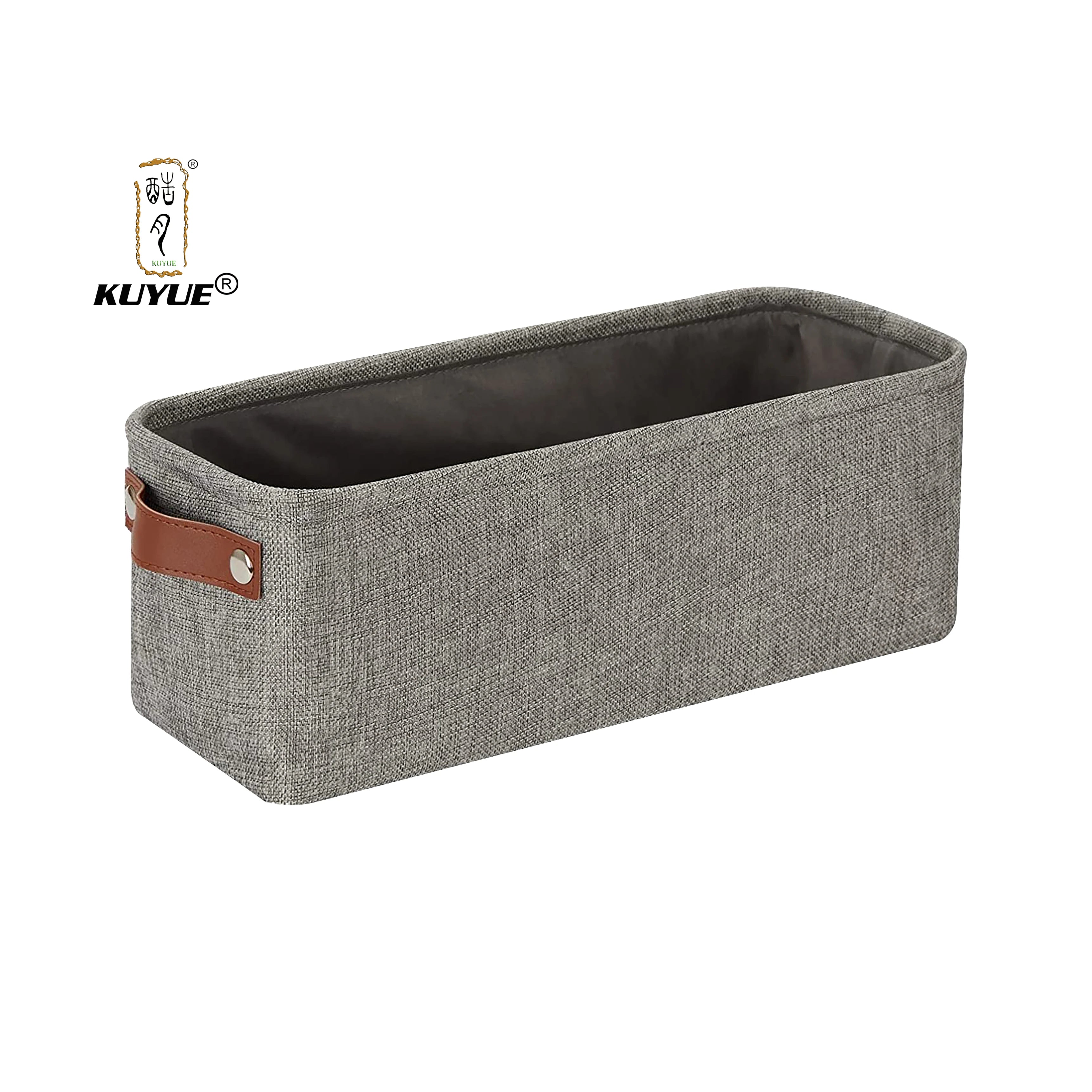 KUYUE 2-Pack Foldable Bathroom Storage Baskets Soft Cotton Fabric Empty Small Organizer Functional Design for Home Office Gifts