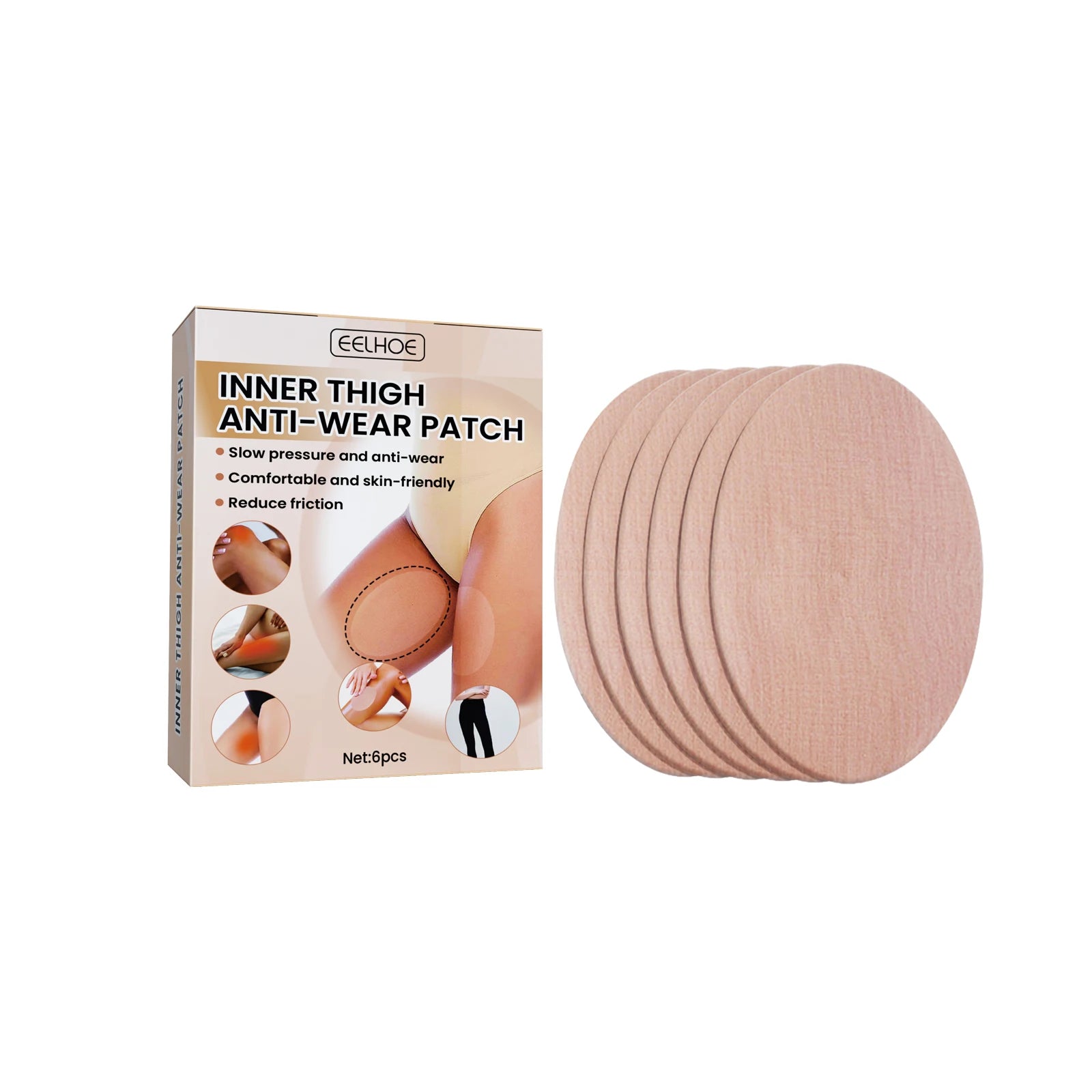 EELHOE Thigh Anti-wear Stickers Invisible Anti-friction High-elastic Leggings Knee Calf Anti-wear Stickers