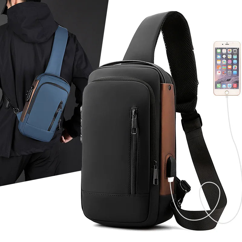 Latest Design 2025 Summer Crossbody Nylon Utility Men's Outdoor Casual Motorcycle Antitheft Chest Bag