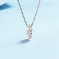 925 Sterling Silver Fine Jewelry Necklaces Custom 1 Carat Pear Shape Moissanite Pendant Box Chain Necklace Accessories for Women