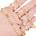 Creative Stainless Steel Jewelry Findings Flat Snake Fish Bone Chain Arrow Plane Chain Singapore Scroll Twisted Helix Chain