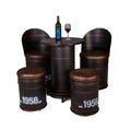 Customized Industrial Vintage Coffee bar Creative  Iron Oil Bucket Design Table and Chair Combination Leisure Commercial Set