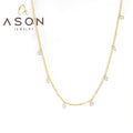 Ason Fashion Wholesale 18k Gold Plated Necklace Exquisite Stainless Steel Pendant Necklace With Diamonds