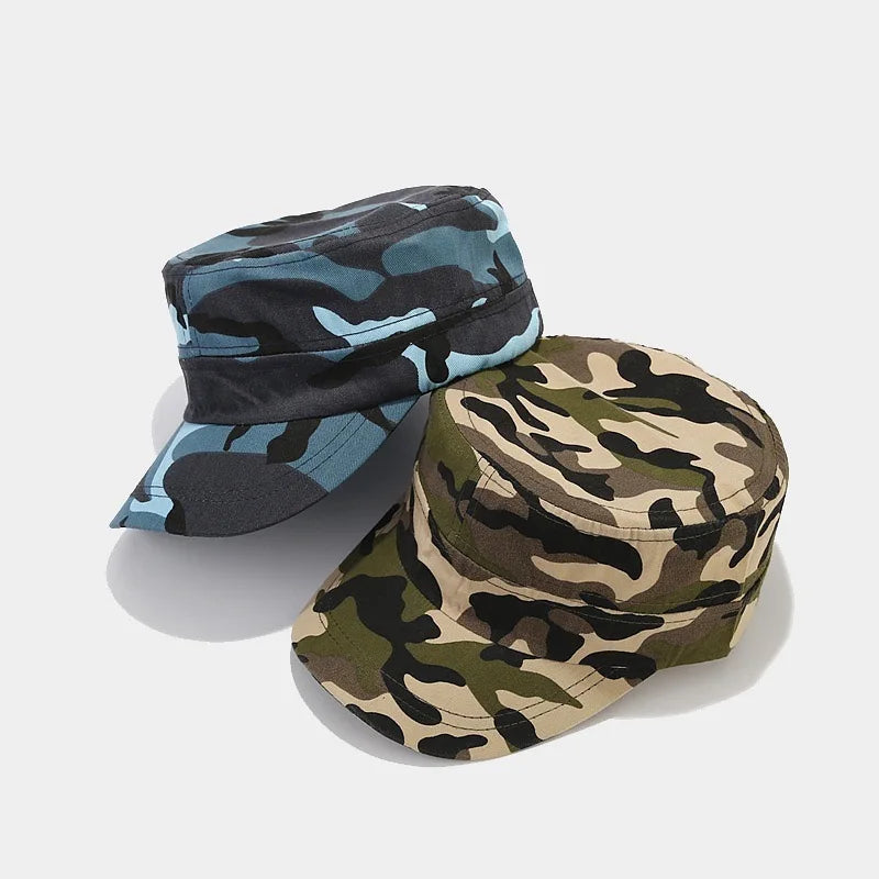 2023 Outdoor Camo Sports Caps Best Quality Summer Fishing Sun Visor Hat Flat Top Camouflaged Baseball Cap Custom Logo Street