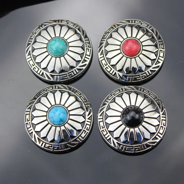 Wholesale Custom Turquoise Screw Back Conchos for DIY Metal Casting Leather Accessories Buttons