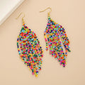 Vintage Jewelry Bohemian Hand-woven Acrylic Seed Beads Female Vintage Earring Jewelry