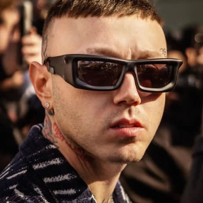 UNOC 2024 Retro Trendy Square Frame Sunglasses Vintage Small Frame Sun Glasses for Men Women in Blue Black Gold Red Colors
