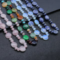 Wholesale Boho Handmade Natural Crystal Quartz Colorful Stone Round Shape Beads Woven Necklace for Women Girls Best Gift