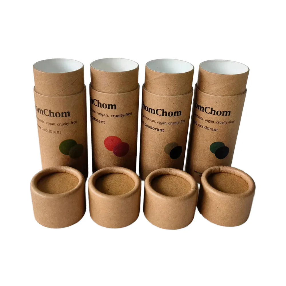 Wholesale Cosmetics Cylinder Box Empty Deodorant Stick Round Container Perfume Bottle Kraft Packaging Push up Paper Tube