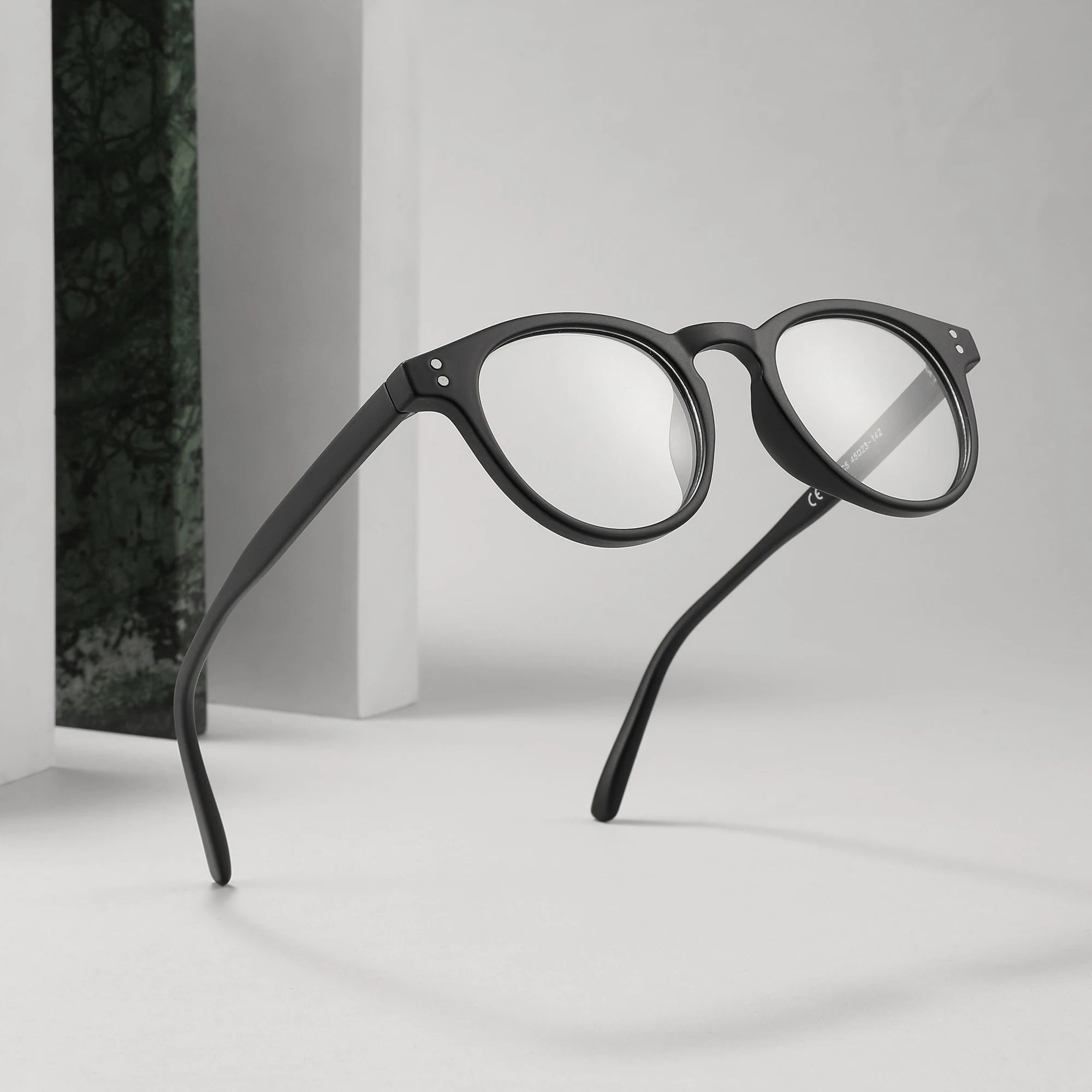 2024 Conchen Round Frame PC Plat Lens Eyewear Glasses Classical Rice Nail PC Optical Frame Glasses