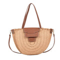 Bohemian Natural Hand Woven Bags XXL Half Moon Shape Straw Beach Bag for Summer