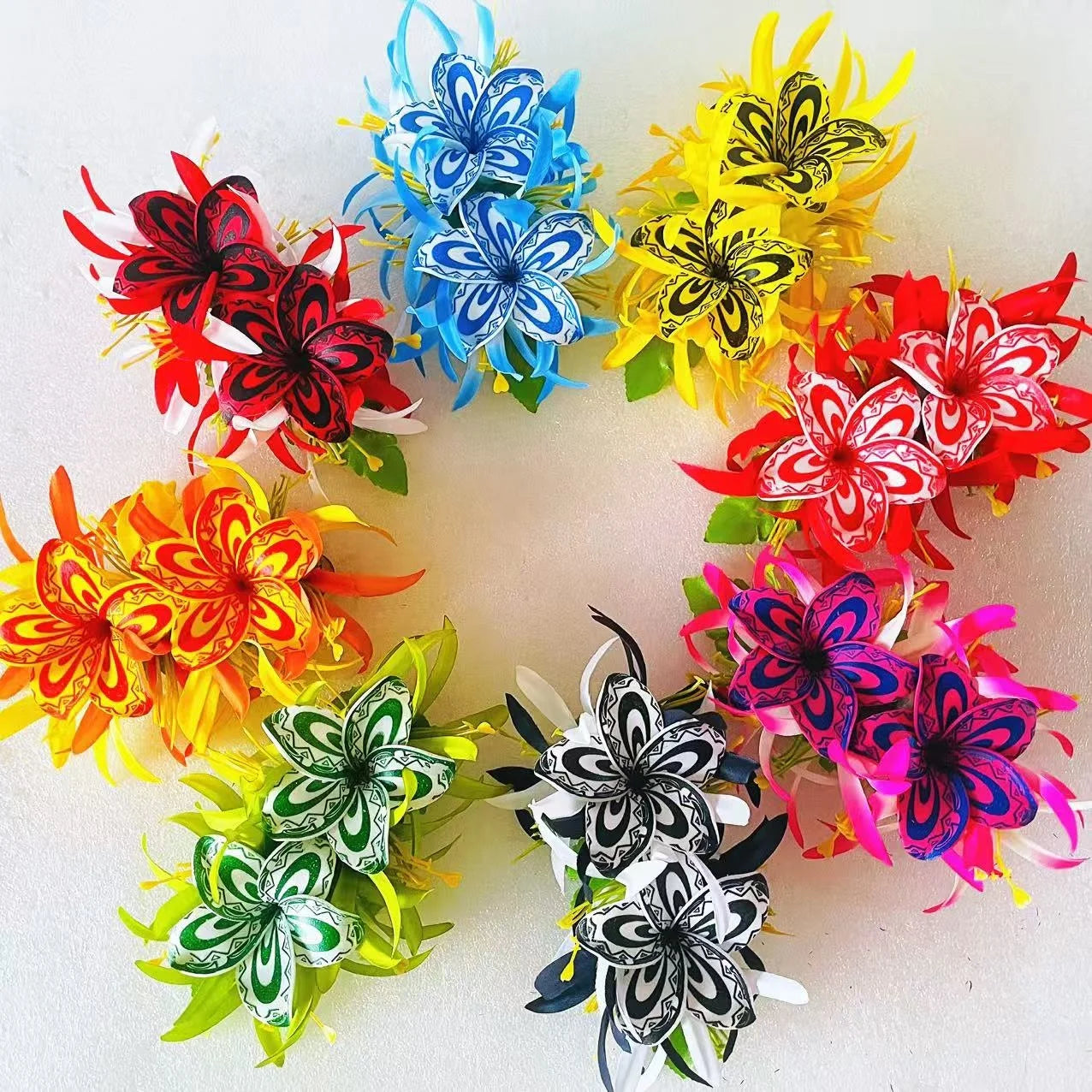 NEW Aloha Girl Polynesian Double Plumeria Hair Clip Foam Flower Artificial Island Tiara Frangipanis Ear Hair Accessories Dance
