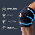 Double Compression Open Patella Knee Support Brace with Adjustable Straps for Arthritis Meniscus Tear Knee Pain Relief
