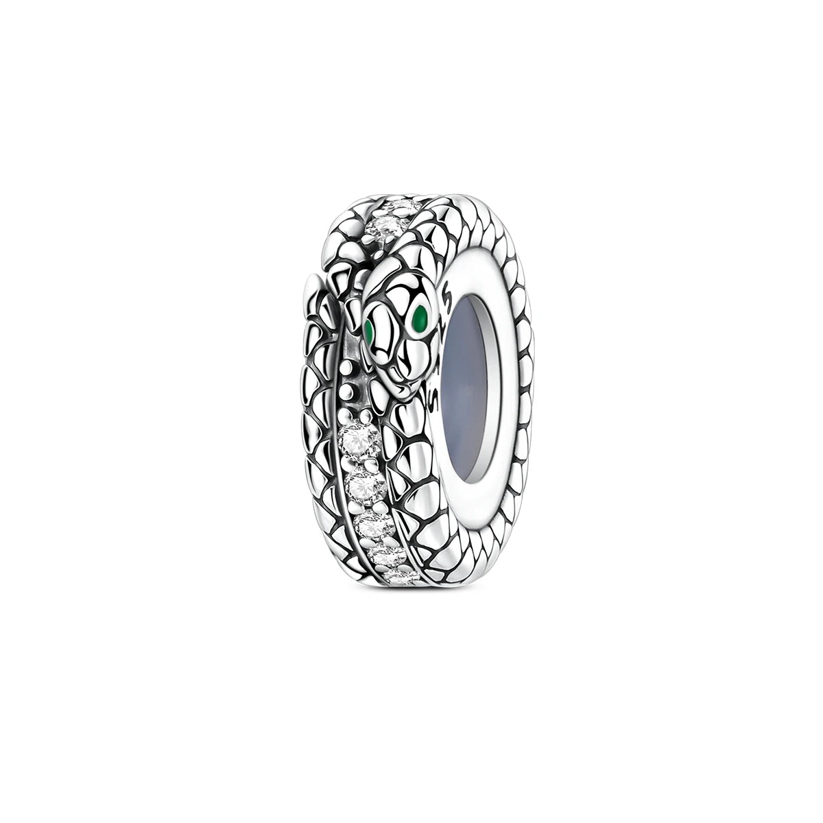 MULA 925 Sterling Silver Snake Ring Gasket Locator Bead Charm Pendant With Zircon Jewelry Fit Bracelet for Gifts