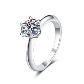 925 Sterling Silver Ring 1ct 2ct 3ct Classic Style Diamond Jewelry Moissanite Ring Wedding Party Anniversary Ring for Women