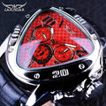 Jaragar Men Sport Racing Series Red Fashion Dial Genuine Leather Strap Mens Male Wrist Watches Top New Luxury Automatic Watch
