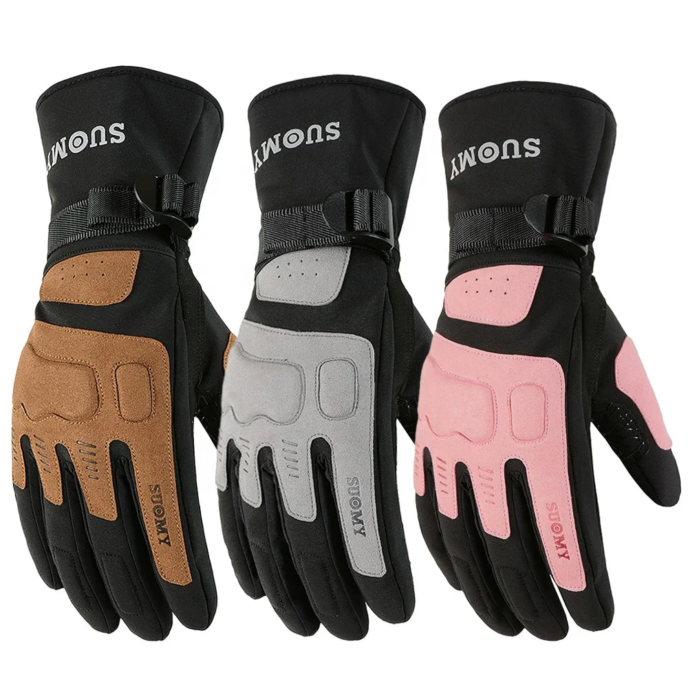 SUOMY Waterproof Motorcycle Gloves Winter Thickened Thermal Touch Screen Motocross Gym Unisex MegaBDM