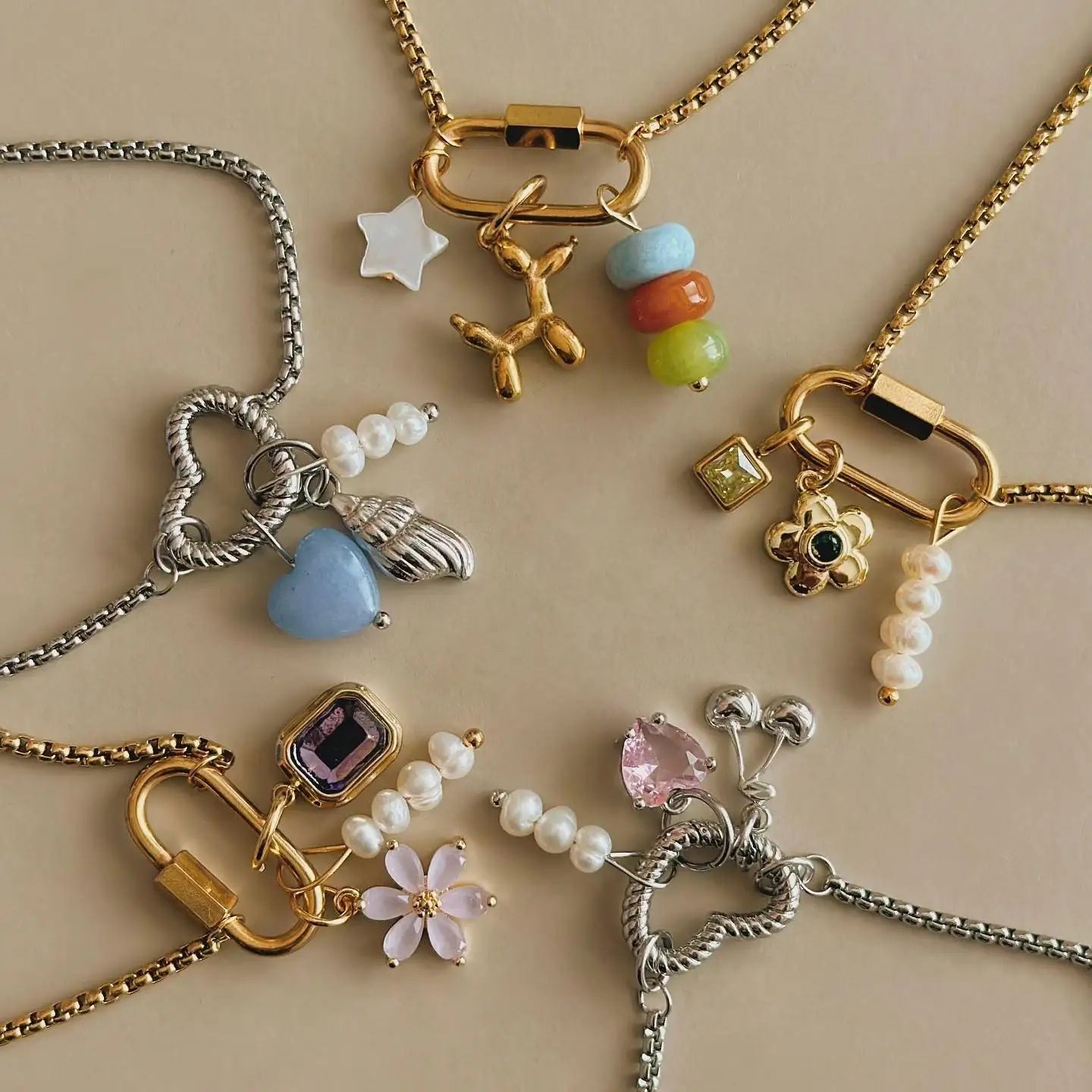 European and American Color 12 Birthstone Pendant DIY Accessories Necklace Female 12 Birthstone square Color Zircon Pendant