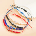 Dainty Hand Made Crystal Beaded Evil Eye Bracelet Adjustable String Bracelet for Women Men