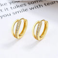 Fashion Jewelry 925 Sterling Silver Double Layered Hollow Hoop Earrings for Women 18K Gold Plated 925 Silver Earrings Jewelry