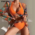 PASUXI 2026 Trend Swimwear Bikini Swimsuit With Skirt Sarong Dress Cover up Kimono Swimsuits for Women Cover up Dress