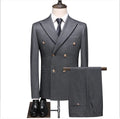 Men's Suit Foreign Trade Large Men's Double Breasted Three Piece Suit