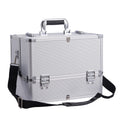 Portable Travel Makeup Box with 6 Trays Large Compact Organizer for Makeup Artists Nail Techs Hairstylists