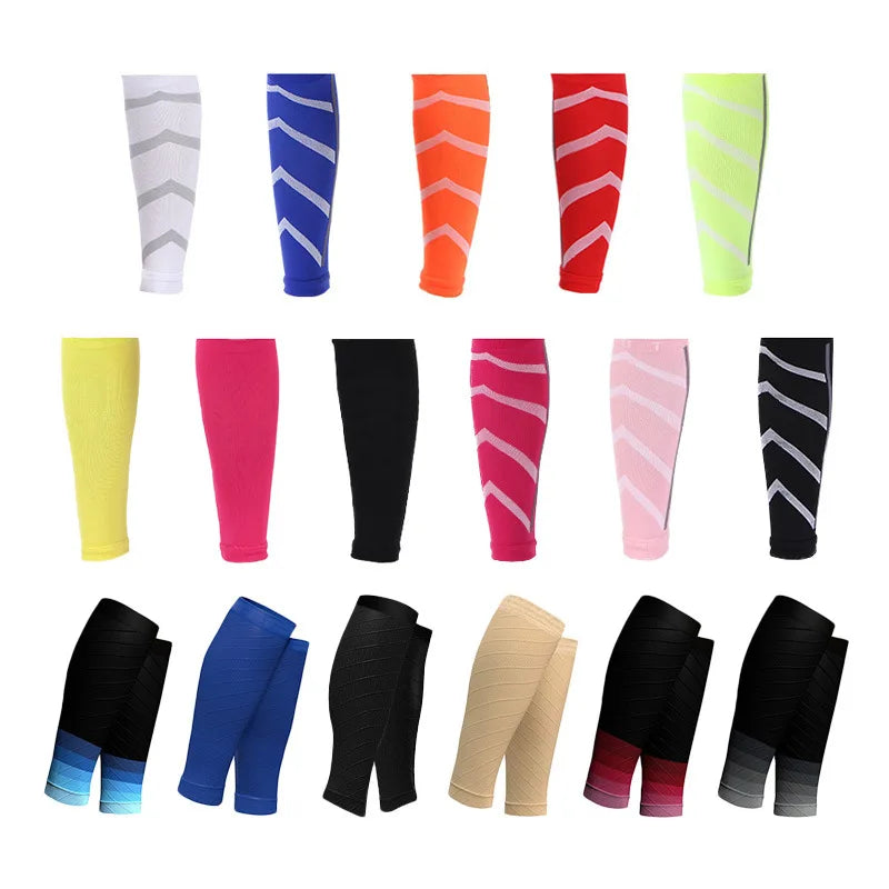 Custom Logo Sports Mid Calf Sleeve Socks Running Leg Support Calf Protective Knee Compression Socks