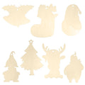 Tailai Eco-Friendly Wood Christmas Ornaments Hanging Painting Desktop Art Toys Laser Engraved Blank Decoration