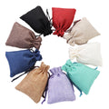 Wholesale Custom Eco-Friendly Jute Pouch Small Reusable Logo Hemp Drawstring Bag for Gift Jewelry Packing Storage Natural