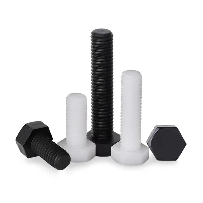 DIN933 Plastic Hex Bolts Polycarbonate PC Transparent Acrylic White Nylon Lag Screws